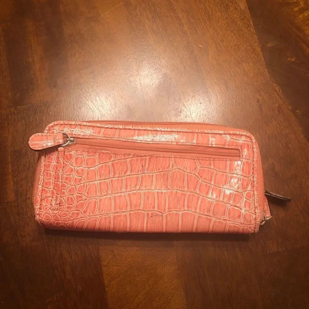 Minicci Faux Crocodile Print Coral Wallet